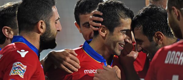 Футбольный матч Лиги Наций УЕФА между сборными Армении и Македонии (16 октября 2018). Еревaн - Sputnik Армения