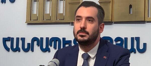 Исполнительный директор фонда «Бизнес-Армения» Армен Авак Авакян на пресс-конференции в правительстве (19 октября 2018). Еревaн - Sputnik Армения