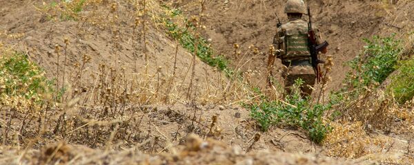 Армянский военнослужащий на боевой позиции - Sputnik Армения