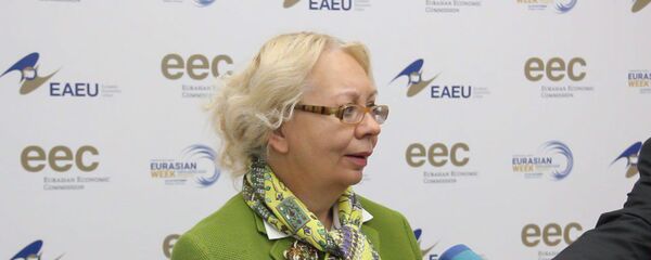 Министр по основным направлениям интеграции и макроэкономике ЕЭК Татьяна Валовая на международном форуме Евразийская неделя (23 октября 2018). Еревaн - Sputnik Армения