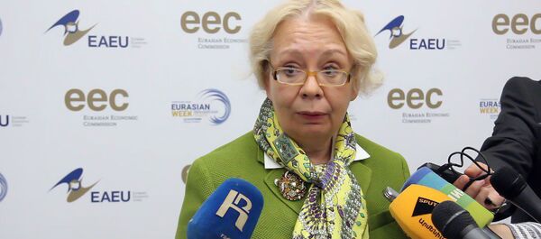 Татьяна Валовая представила ключевые вопросы Евразийской недели в Ереване Татьяна Валовая представила ключевые вопросы Евразийской недели в Ереване - Sputnik Армения