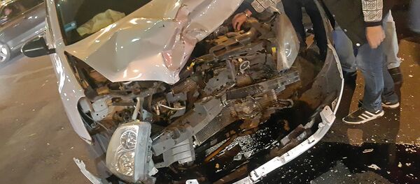 ДТП с участием мотоцикла на перескрестке улиц Амиряна и Закяна (23 октября 2018). Еревaн - Sputnik Армения