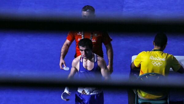 Боксер Нарек Абгарян на XXXI летних олимпийских играх - Sputnik Армения