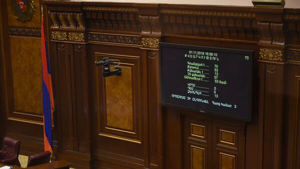 Итоги голосования в Парламенте РА (01 ноября 2018). Ереван - Sputnik Армения