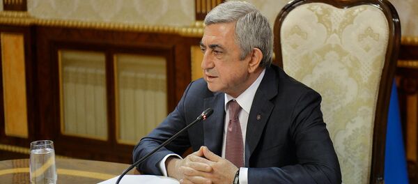 Президент Армении Серж Саргсян Президент Армении Серж Саргсян - Sputnik Армения