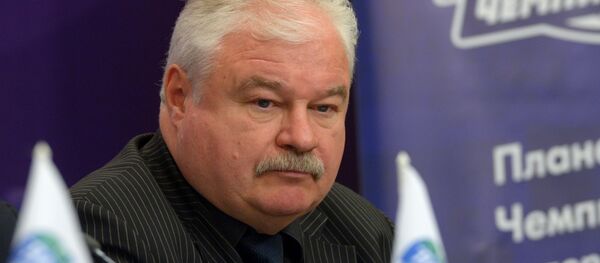 Хоккейный тренер Владимир Плющев на пресс-конференции проекта Планета чемпионов (17 апреля 2017). Москвa - Sputnik Армения