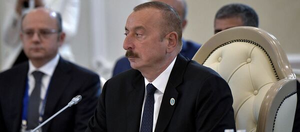 Президент Азербайджана Ильхам Алиев во время Пятого Касписйкого Саммита (12 августа 2018). Актау - Sputnik Армения