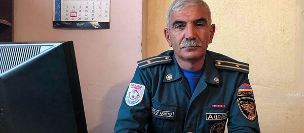 Майор МЧС Армении Грач Серобян - Sputnik Армения