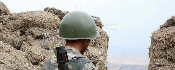 армия оборона Карабах граница военнослужащий НКР - Sputnik Армения