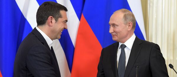 Встреча президента РФ В. Путина с премьер-министром Греции А. Ципрасом Встреча президента РФ В. Путина с премьер-министром Греции А. Ципрасом - Sputnik Армения