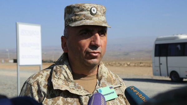 Генерал-майор Карен Абраамян во время учений Взаимодействие 2017 (9 октября 2017). Армения - Sputnik Армения