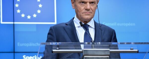 Председатель Европейского совета Дональд Туск на пресс-конференции по итогам внеочередного саммита ЕС (25 ноября 2018). Брюссель - Sputnik Армения
