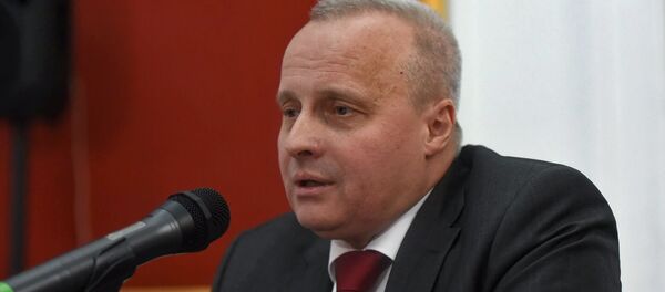 Чрезвычайный и полномочный посол России в Армении Сергей Копыркин во время пресс-конференции (18 декабря 2018). Еревaн - Sputnik Արմենիա