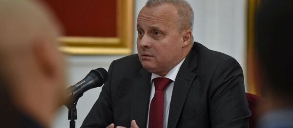 Чрезвычайный и полномочный посол России в Армении Сергей Копыркин во время пресс-конференции (18 декабря 2018). Еревaн - Sputnik Армения