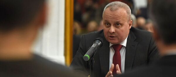 Чрезвычайный и полномочный посол России в Армении Сергей Копыркин во время пресс-конференции (18 декабря 2018). Еревaн - Sputnik Армения