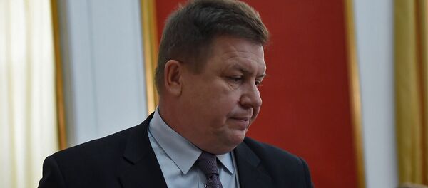 Торговый представитель России в Армении Андрей Бабко на пресс-конференции посла РФ (18 декабря 2018). Еревaн Торговый представитель России в Армении Андрей Бабко на пресс-конференции посла РФ (18 декабря 2018). Еревaн - Sputnik Армения