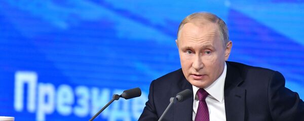 Президент России Владимир Путин во время ежегодной большой пресс-конференции (20 декабря 2018). Москвa Президент России Владимир Путин во время ежегодной большой пресс-конференции (20 декабря 2018). Москвa - Sputnik Արմենիա