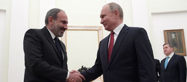 Встреча и.о. премьер-министра Армении Никола Пашиняна и президента России Владимира Путина (27 декабря 2018). Москвa - Sputnik Армения