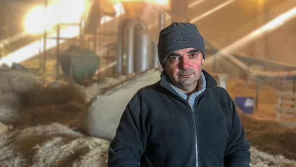 Основатель производства соломенный брикетов в селе Зораван Самвел Давтян - Sputnik Армения