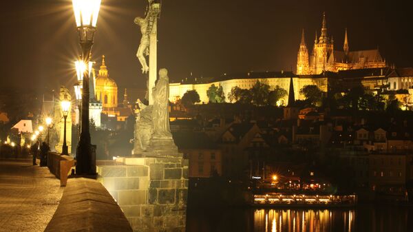 Вид на ночной город Прага, Чешская Республика - Sputnik Արմենիա