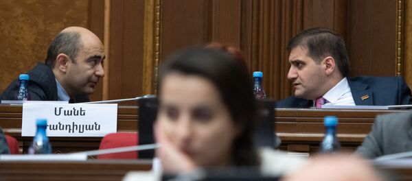 Эдмон Марукян и Арман Бабаджанян на заседании Парламента (18 января 2019). Еревaн - Sputnik Արմենիա