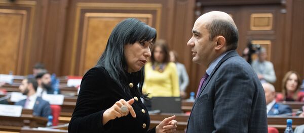 Наира Зограбян и Эдмон Марукян на заседании Парламента (18 января 2019). Еревaн Наира Зограбян и Эдмон Марукян на заседании Парламента (18 января 2019). Еревaн - Sputnik Армения