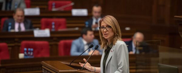 Депутат от фракции Просвещенная Армения Мане Тандилян на заседании Парламента (18 января 2019). Еревaн - Sputnik Армения