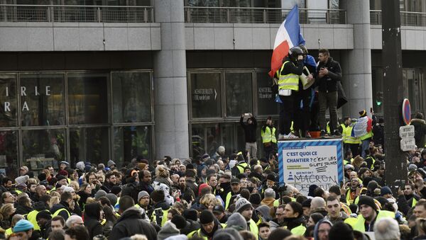 Участники протестной акции жёлтых жилетов (12 января 2019). Париж - Sputnik Армения