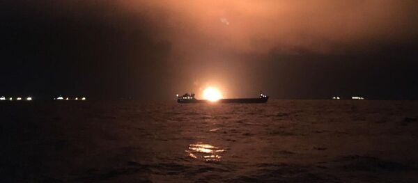 Два судна под флагом Танзании горят в районе Керченского пролива (21 января 2019). Крым Два судна под флагом Танзании горят в районе Керченского пролива (21 января 2019). Крым - Sputnik Արմենիա