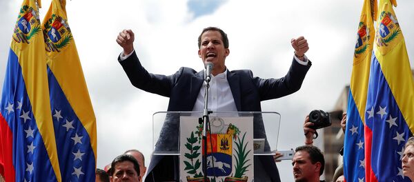 Председатель НС Венесуэлы Хуан Гуайдо во время митинга против правительства президента Николаса Мадуро (23 января 2019). Каракас - Sputnik Армения