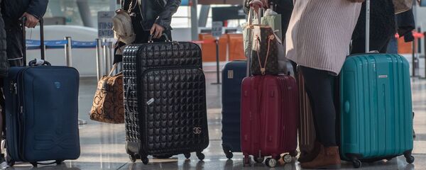 Туристы с багажом в аэропорту Звартноц - Sputnik Արմենիա