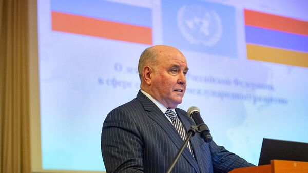 Григорий Карасин во время семинара О деятельности Российской Федерации в сфере содействия международному развитию (30 января 2019). Еревaн - Sputnik Армения