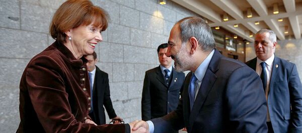 Премьер-министр Армении Никол Пашинян встретился с мэром Кельна Генриетой Рекери (31 января 2019). Кельн - Sputnik Արմենիա