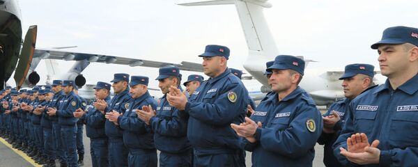 Армянский гуманитарный контингент отправился в Сирию (8 февраля 2019). Еревaн - Sputnik Армения