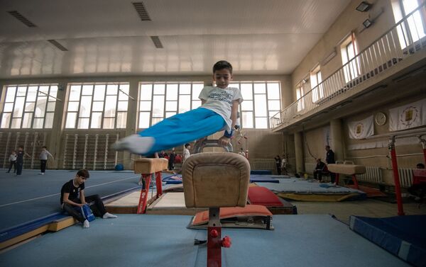 Ученик спортивной школы олимпийского резерва по гимнастике имени Альберта Азаряна Мамикон Хачатрян - Sputnik Армения
