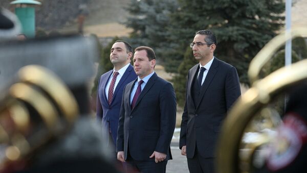 Министры обороны Армении и Кипра Давид Тоноян и Савас Ангелидис - Sputnik Армения