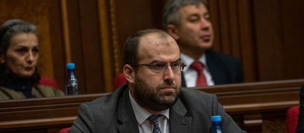 Министр охраны природы Эрик Григорян на внеочередном заседании парламента Армении (12 февраля 2019). Еревaн - Sputnik Армения