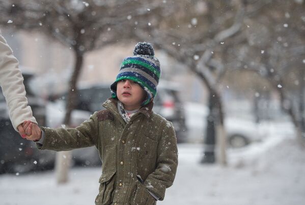 Для детей же самое время поиграть в снежки, поскольку каникулы продлены до 1 февраля - Sputnik Армения
