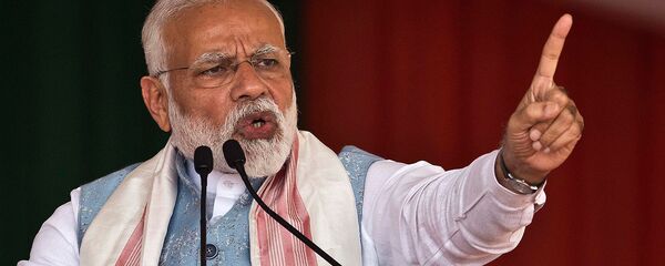 Премьер-министр Индии Нарендра Моди на митинге в Чангсари (9 февраля 2019). Гувахати, Индия - Sputnik Армения