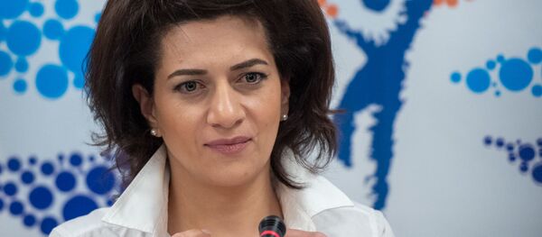 Пресс-конференция супруги премьер-министра Анны Акопян (21 февраля 2019). Еревaн - Sputnik Արմենիա