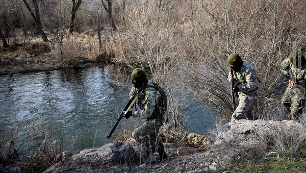 Армянские военнослужащие во время военных учений - Sputnik Армения