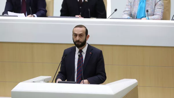 Выступление спикера НС Армении Арарата Мирзояна на заседании Совета Федерации России (27 февраля 2019). Москва - Sputnik Армения