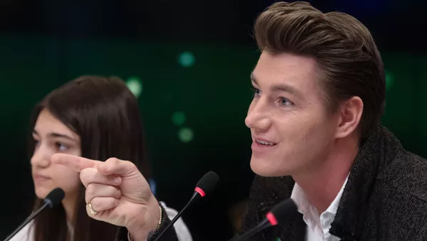 Певец Алексей Воробьев во время пресс-конференции проекта Ты супер! Суперсезон (4 марта 2019). Москвa - Sputnik Армения