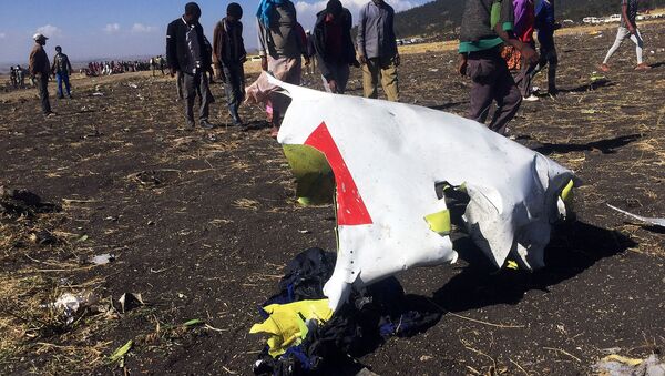 Обломки на месте крушения самолета Ethiopian Airlines, недалеко от города Бишофту, к юго-востоку от Аддис-Абебы (10 марта 2019). Эфиопия - Sputnik Армения