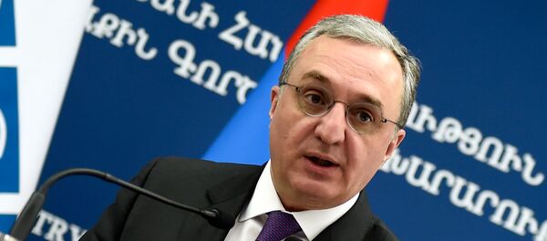 Министр иностранных дел Армении Зограб Мнацаканян на совместной пресс-конференция с действующим главов ОБСЕ Мирославом Лайчаком (13 марта 2019). Еревaн Министр иностранных дел Армении Зограб Мнацаканян на совместной пресс-конференция с действующим главов ОБСЕ Мирославом Лайчаком (13 марта 2019). Еревaн - Sputnik Արմենիա