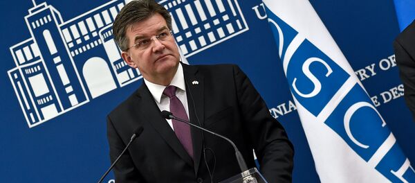 Действующий глава ОБСЕ Мирослав Лайчак на совместной пресс-конференции с министром иностранных дел Армении Зограбом Мнацаканяном (13 марта 2019). Еревaн - Sputnik Արմենիա