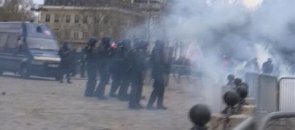 Полицейские газом разгоняли протестующих желтых жилетов в Париже - Sputnik Армения