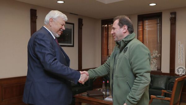 Министр обороны Армении Давид Тоноян принял личного представителя действующего председателя ОБСЕ посла Анджея Каспршика - Sputnik Արմենիա