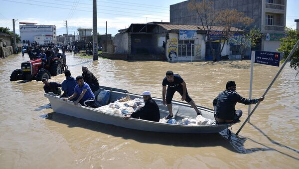 Затопленные улицы в северной иранской деревне Агх-Галех (23 марта 2019). Иран - Sputnik Արմենիա