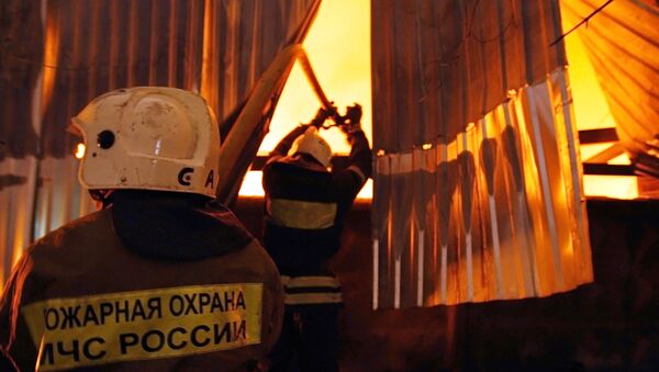 Пожар на складе кормов для животных на западе Москвы - Sputnik Արմենիա